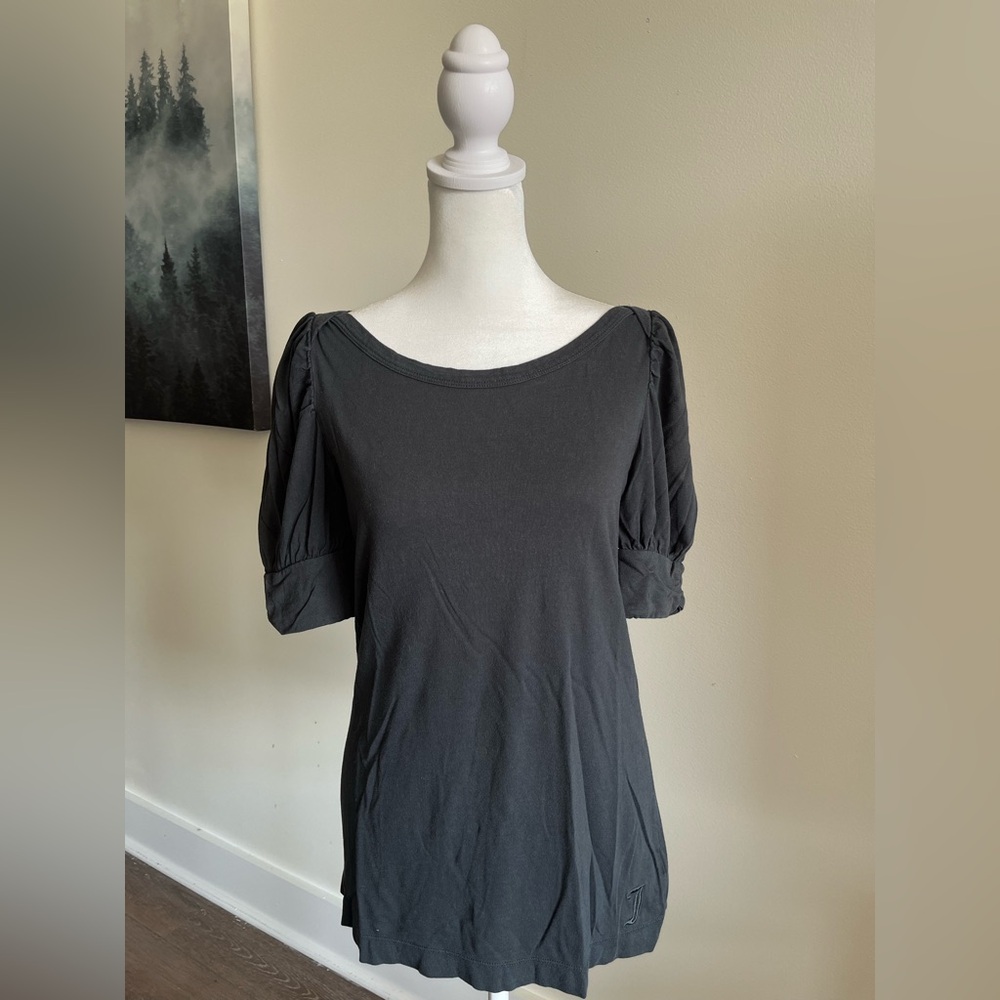 Juicy Couture Charcoal Puff Sleeve Blouse